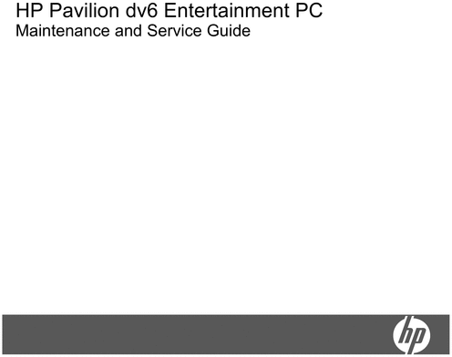 Product picture HP Pavilion dv6 Entertainment PC Maintenance and Service Gui